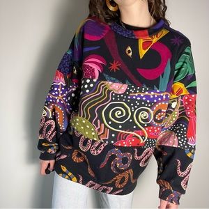 Farm Rio Mixed Print Oversized Sweater